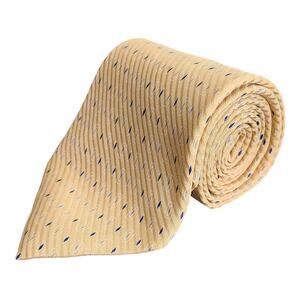 Jo S A Bank Yellow Diamond Pattern 100% Silk Tie Made in USA NWT